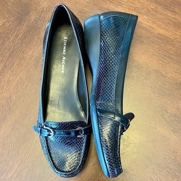 Etienne Aigner Faux Snakeskin Emry Loafers 6.5 - Picture 5 of 13